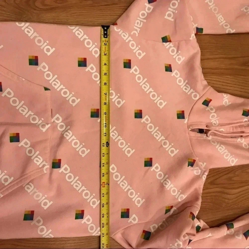 Polaroid Brand Women's Pink Logo Hoodie Sweatshirt Size Medium - Picture 9 of 9
